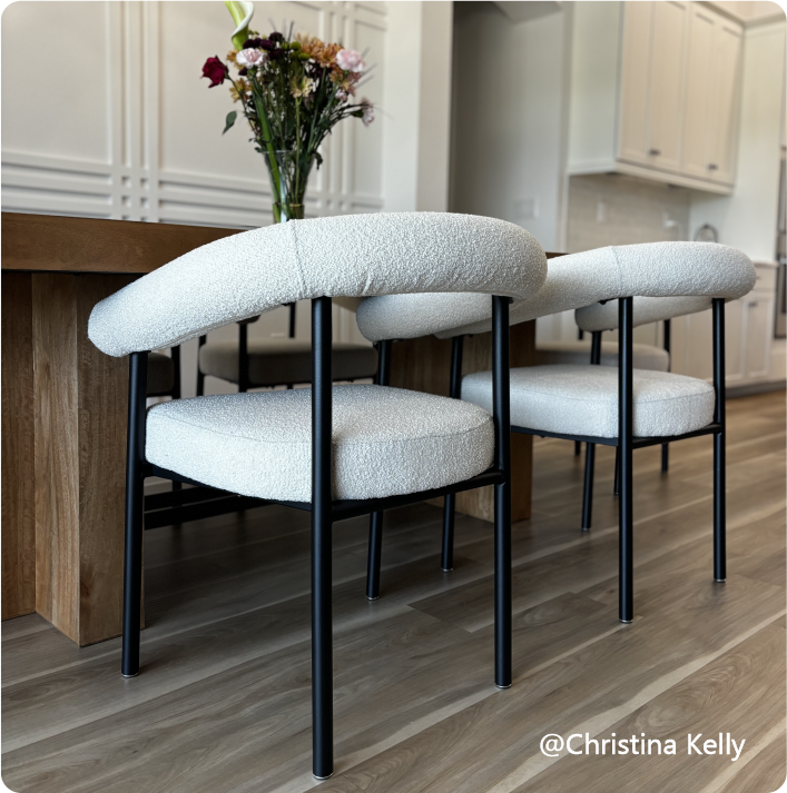 New York Modern Boucle Upholstered Dining Chair (Set of 4)