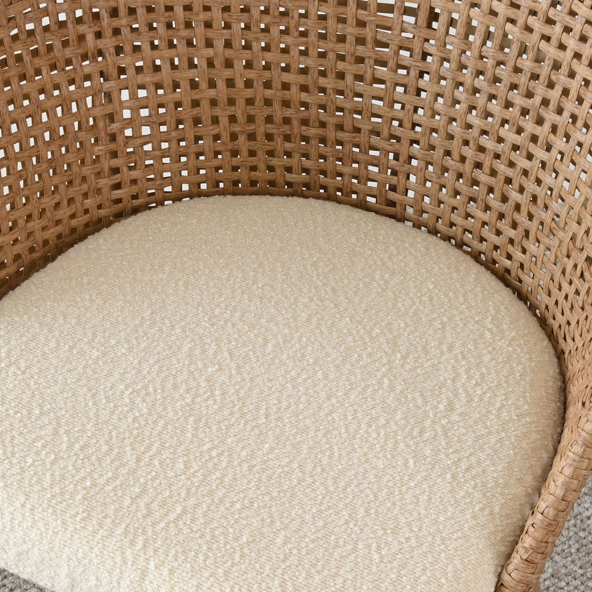Nice Beige Rattan Upholstered Counter Stool with Arms (Set of 2)
