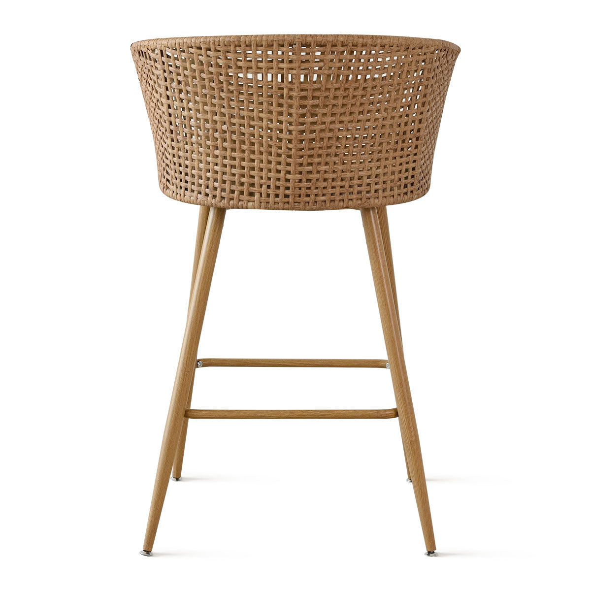 Nice Beige Rattan Upholstered Counter Stool with Arms (Set of 2)