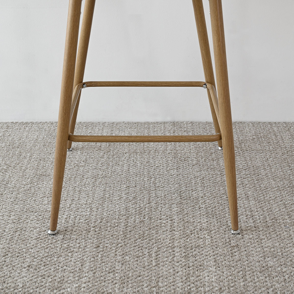 Nice Beige Rattan Upholstered Counter Stool with Arms (Set of 4)