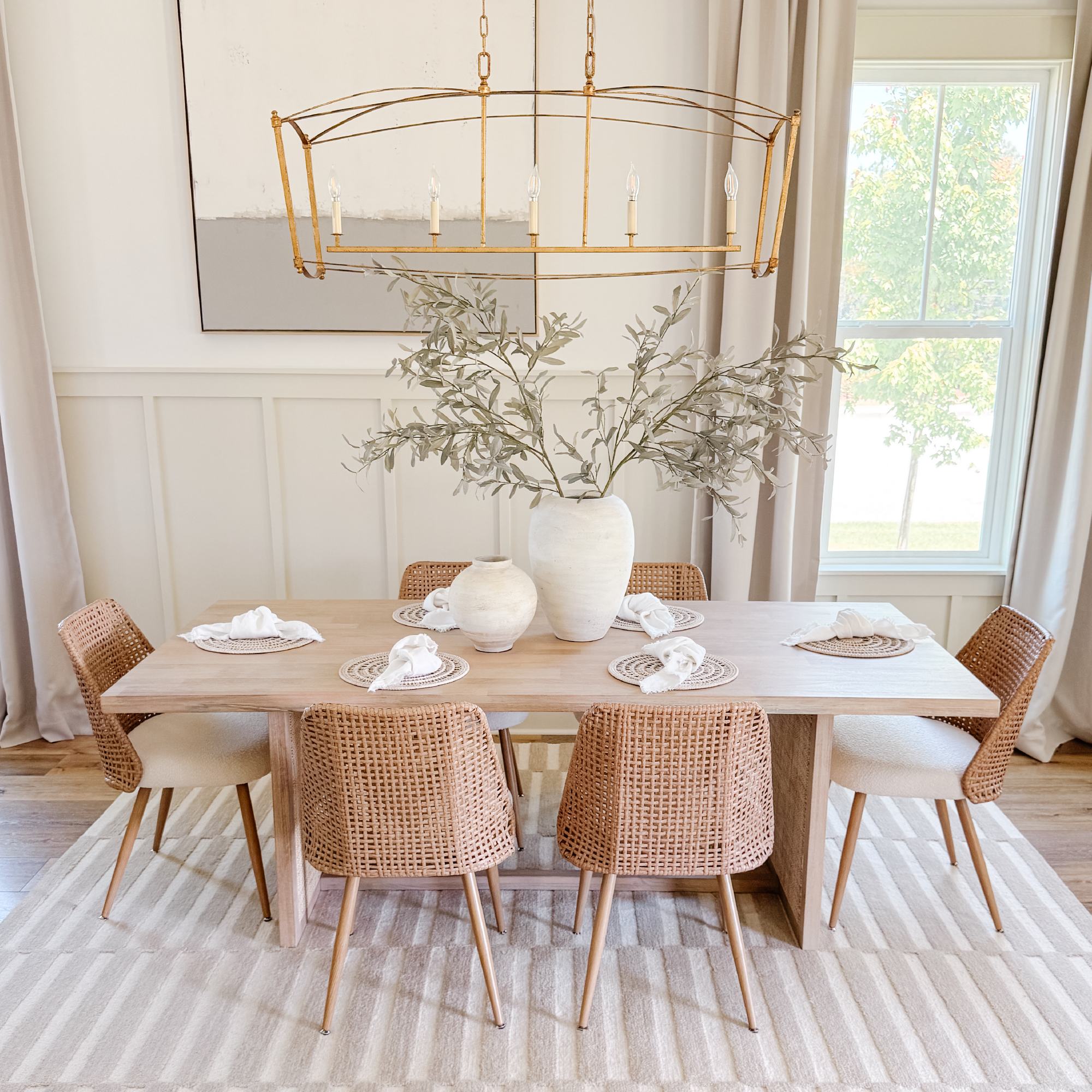 Nice Rattan Upholstered Dining Chair (Set of 4)