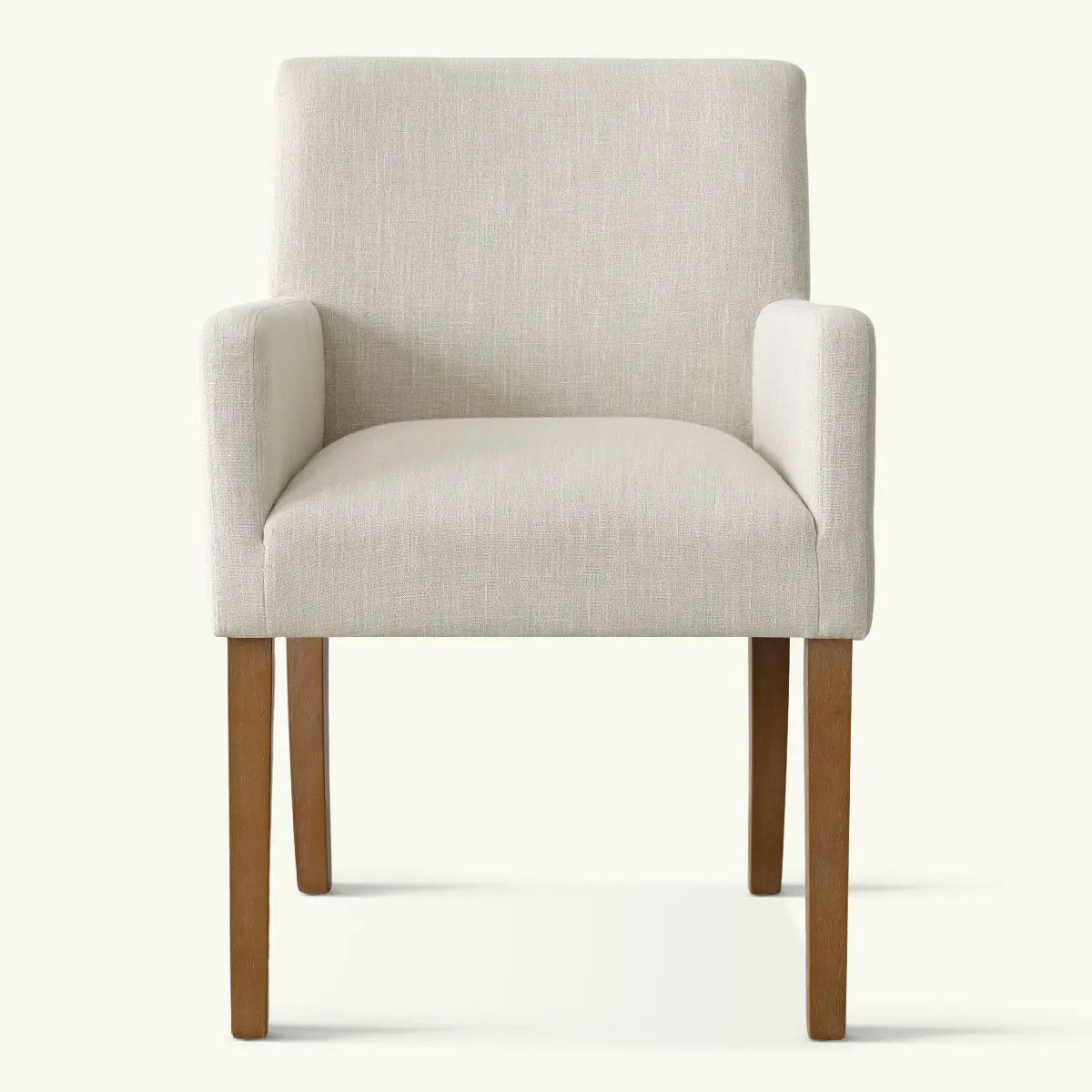 North Modern Boucle Armchair with wooden legs, neutral upholstery, ideal for modern living room decor.