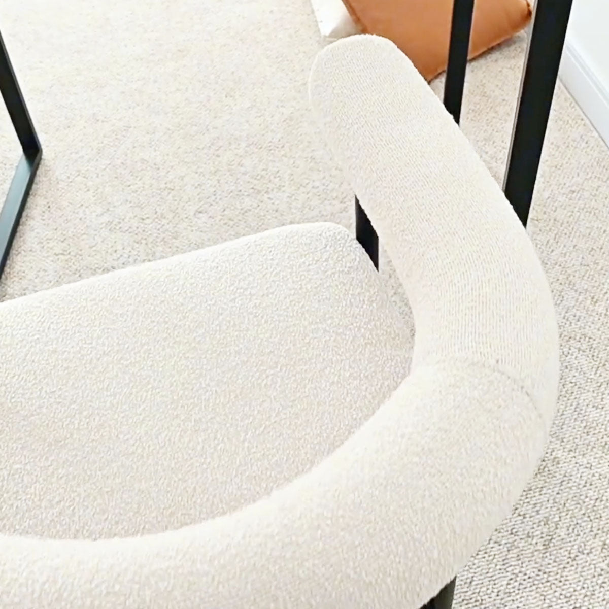 New York 24" Boucle Counter Stool with Arms (Set of 2)