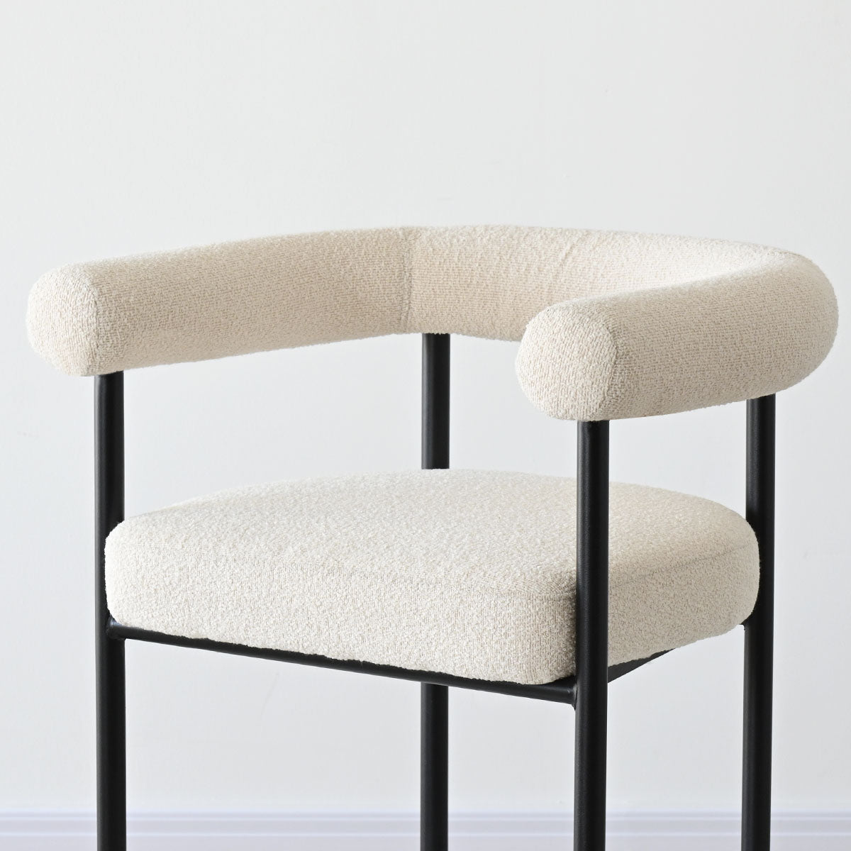 New York 24" Boucle Counter Stool with Arms (Set of 3)