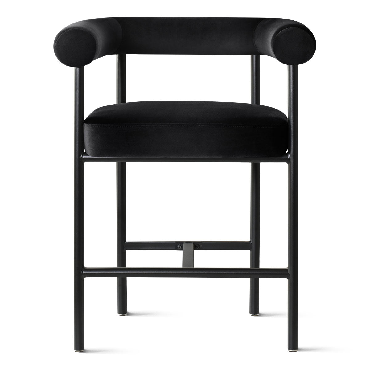 New York 24" Velvet Counter Stool with Arms (Set of 2)
