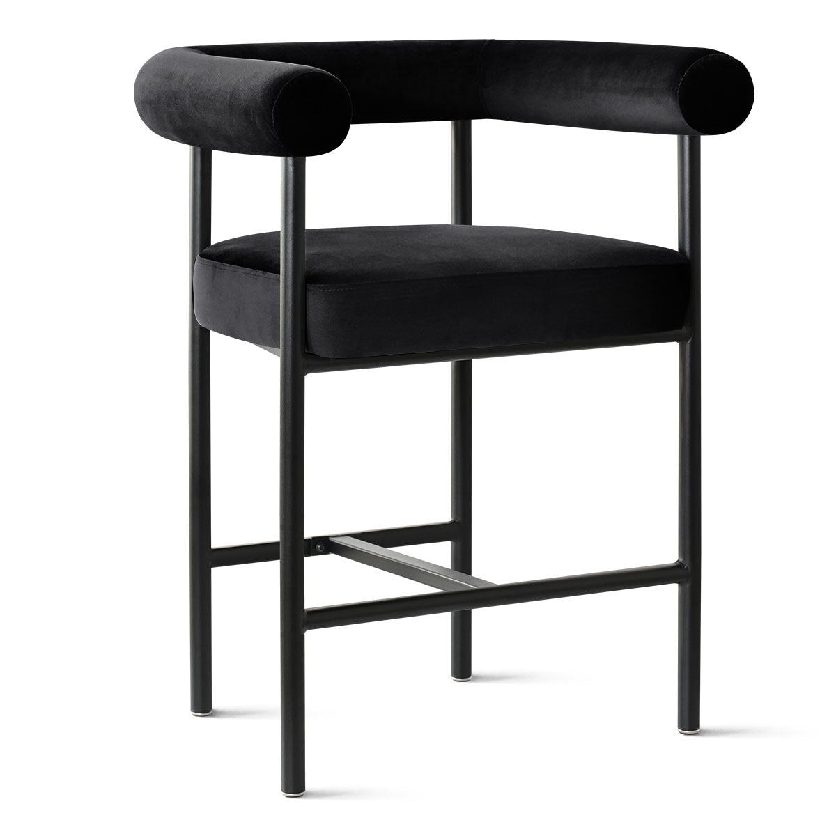 New York 24" Velvet Counter Stool with Arms (Set of 2)