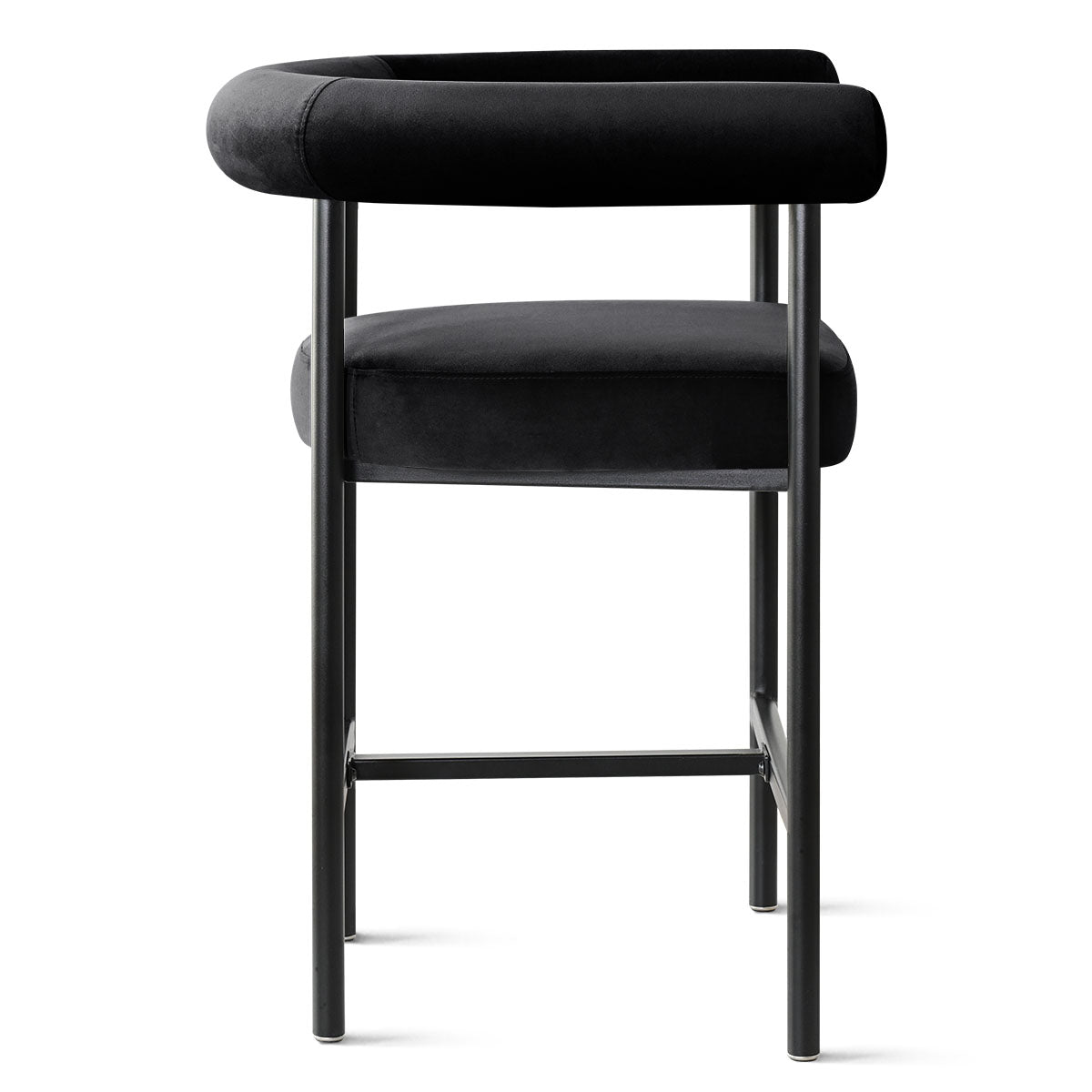 New York 24" Velvet Counter Stool with Arms (Set of 2)