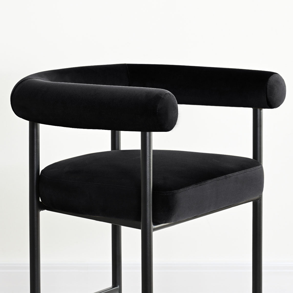 New York 24" Velvet Counter Stool with Arms (Set of 2)