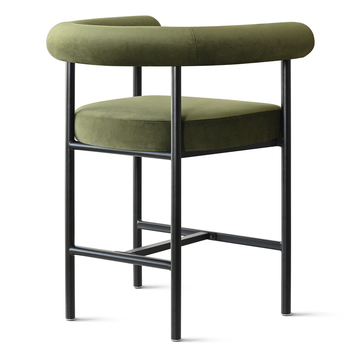 New York 24" Velvet Counter Stool with Arms (Set of 2)
