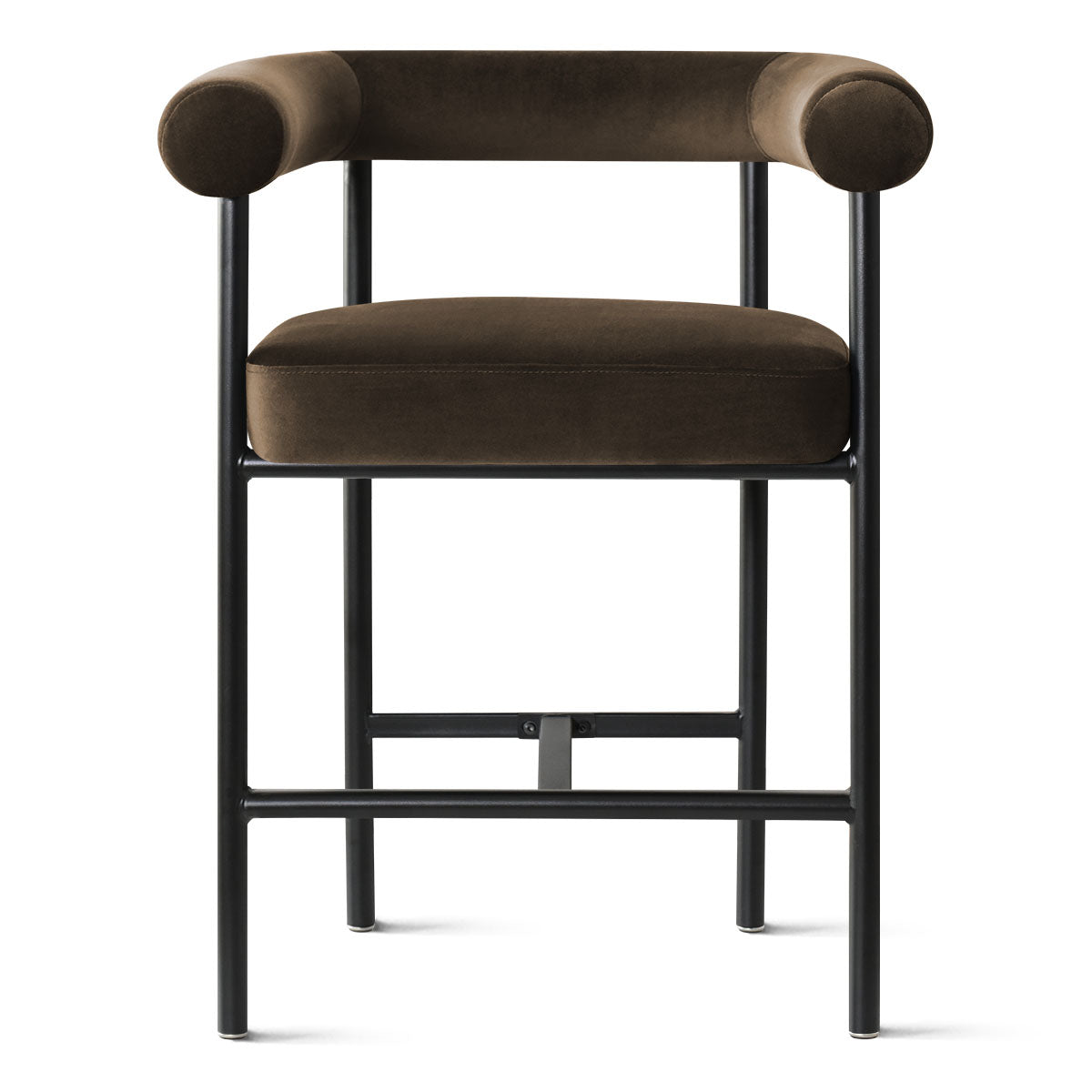 New York 24" Velvet Counter Stool with Arms (Set of 2)
