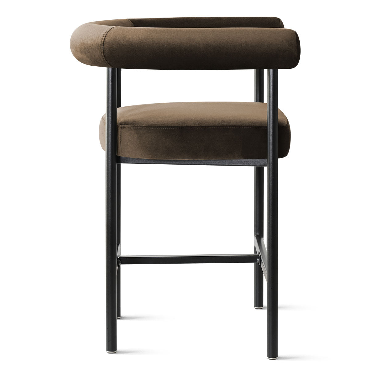 New York 24" Velvet Counter Stool with Arms (Set of 2)