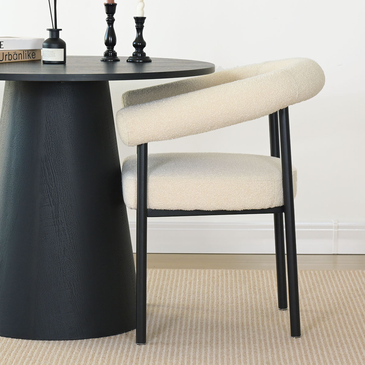 New York Modern Boucle Upholstered Dining Chair (Set of 4)