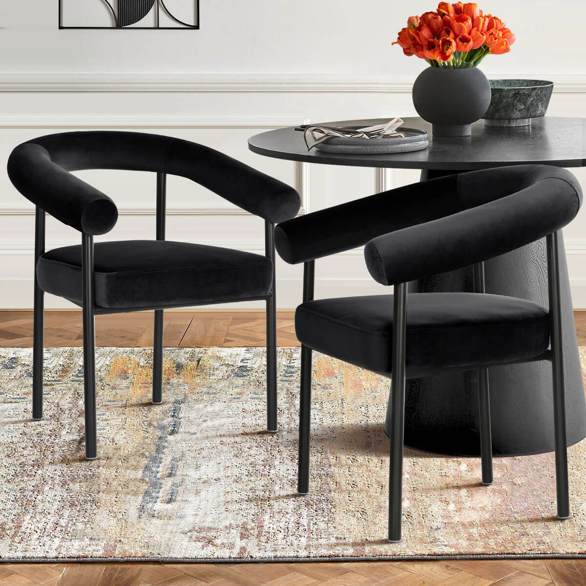 New York Modern Velvet Dining Chair (Set of 2)