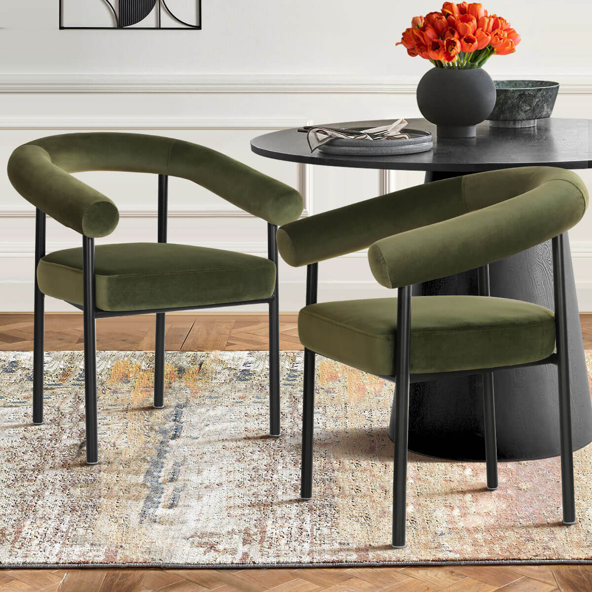 New York Modern Velvet Dining Chair (Set of 2)
