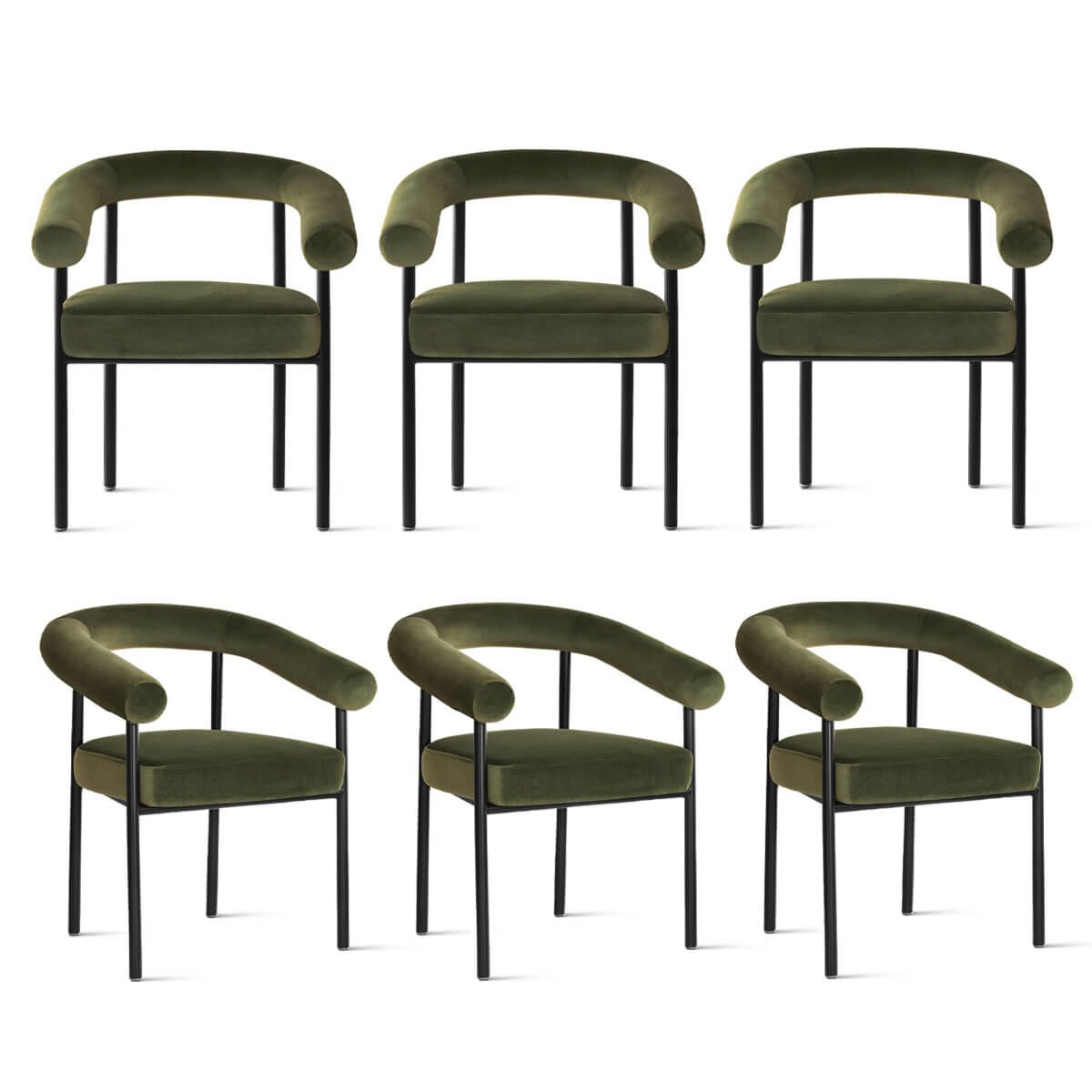 New York Modern Velvet Dining Chair (Set of 6)