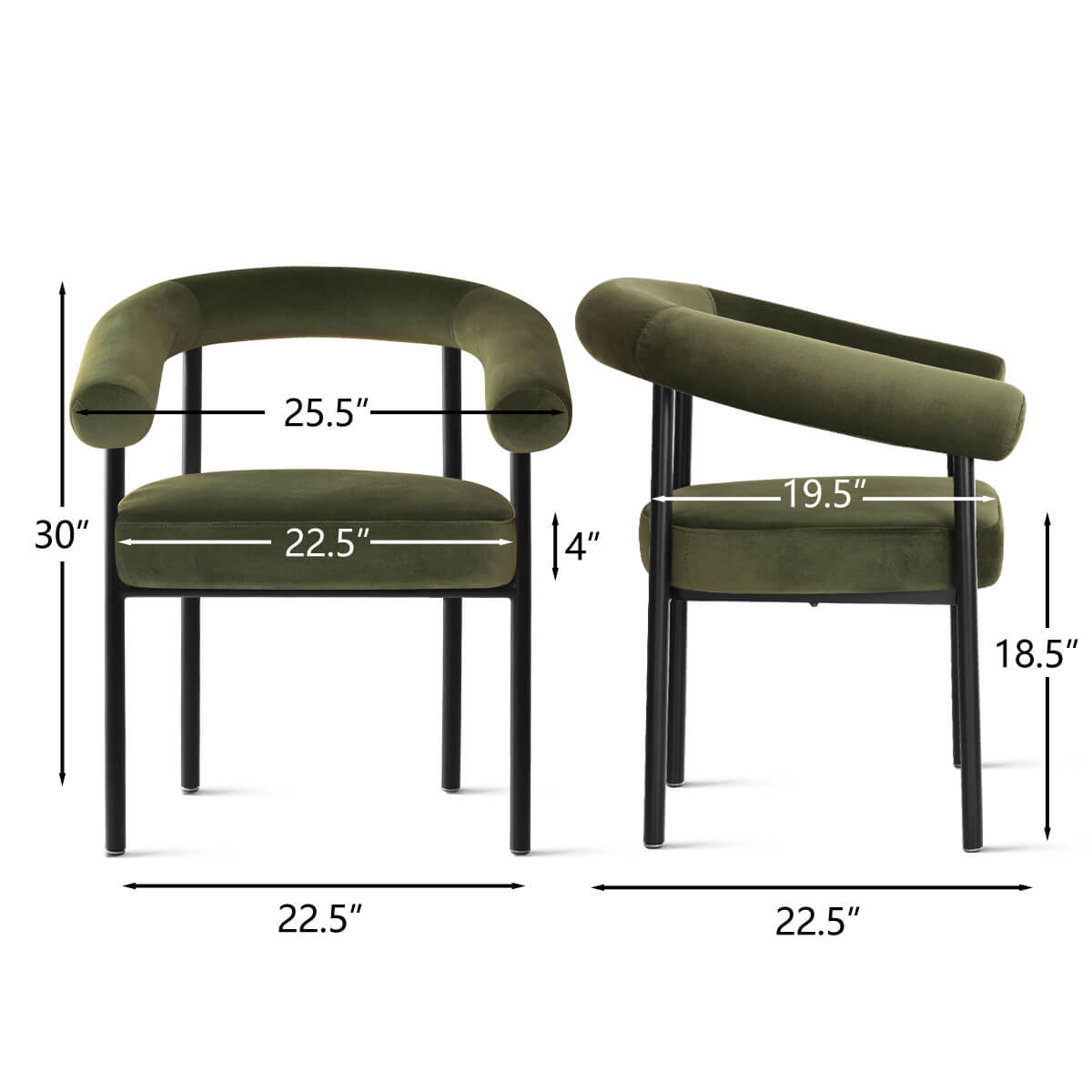 New York Modern Velvet Dining Chair (Set of 6)