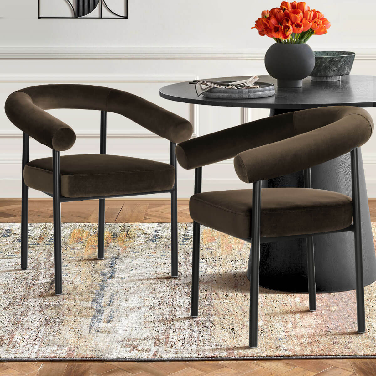 New York Modern Velvet Dining Chair (Set of 2)