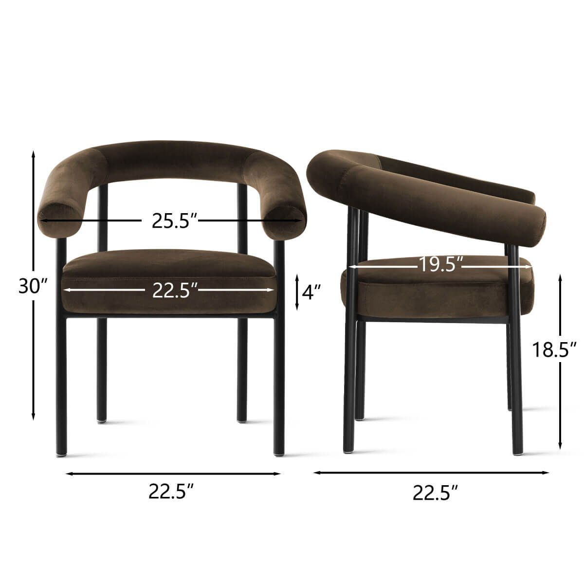 New York Modern Velvet Dining Chair (Set of 4)
