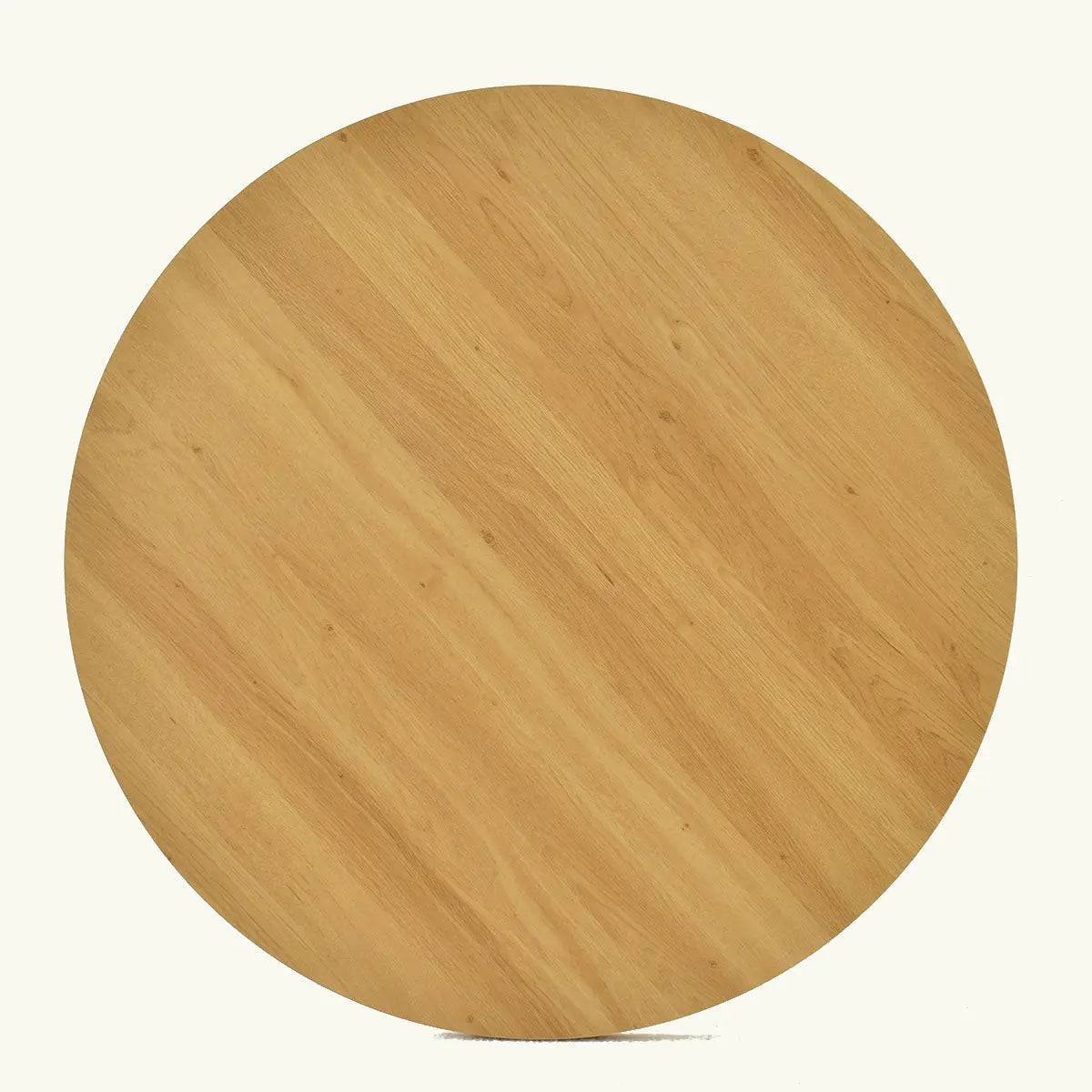 Top view of Oliver Modern Round Dining Table, wood finish, suitable for dining rooms.