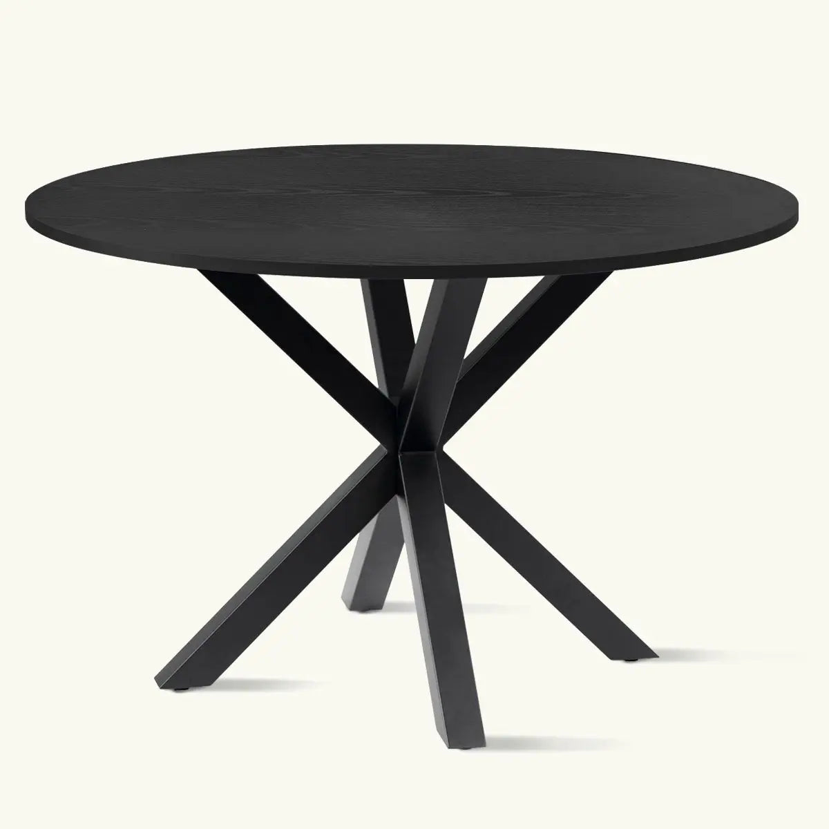 Sleek Oliver Modern Round Dining Table with black finish, ideal for contemporary dining rooms.