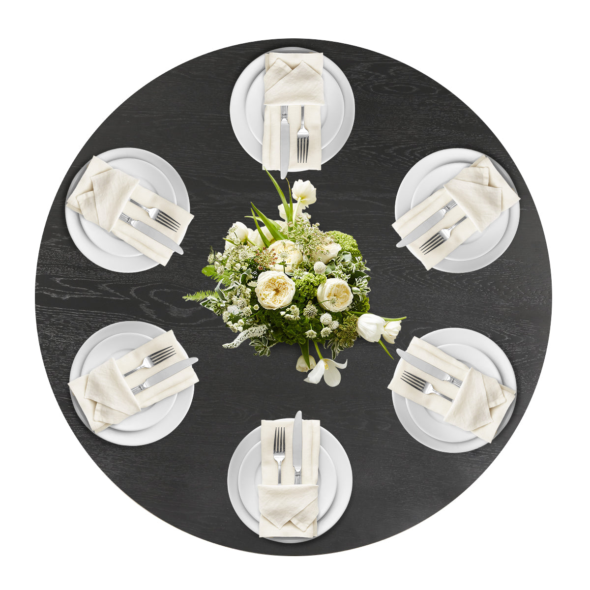 Orchid 52" Solid Oak Wood Round Pedestal Dining Table