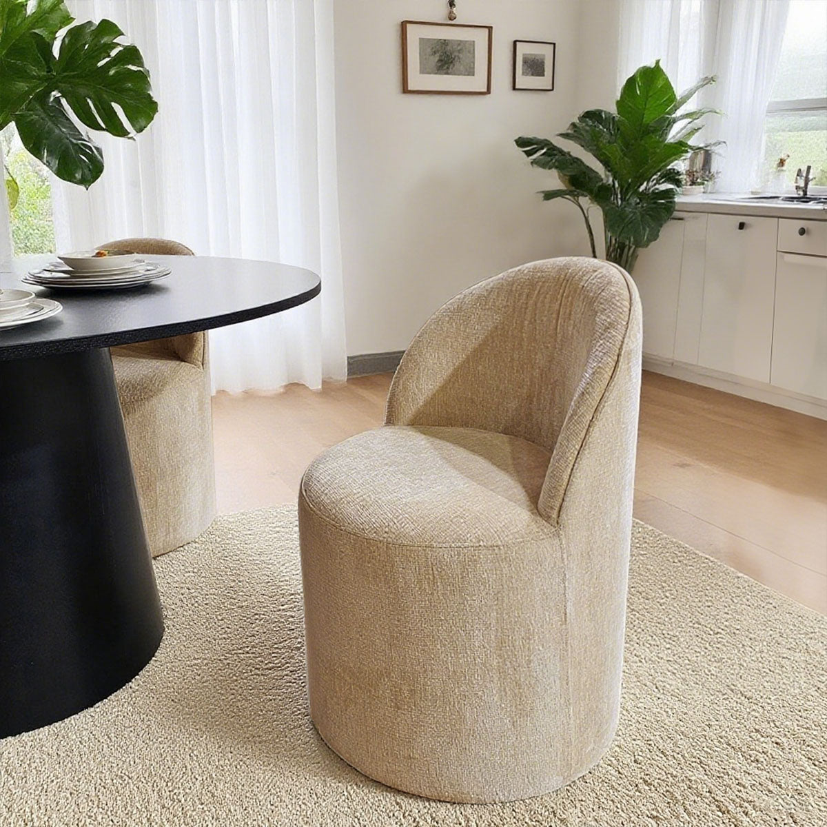 Orchid & Doris 52" Round Black Dining Table Set for 4 (5-Piece)