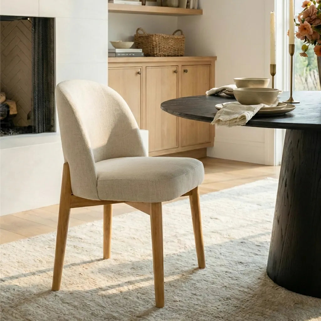 Orchid & Havana 52" Round Solid Oak Dining Table Set for 4 (5-Piece)