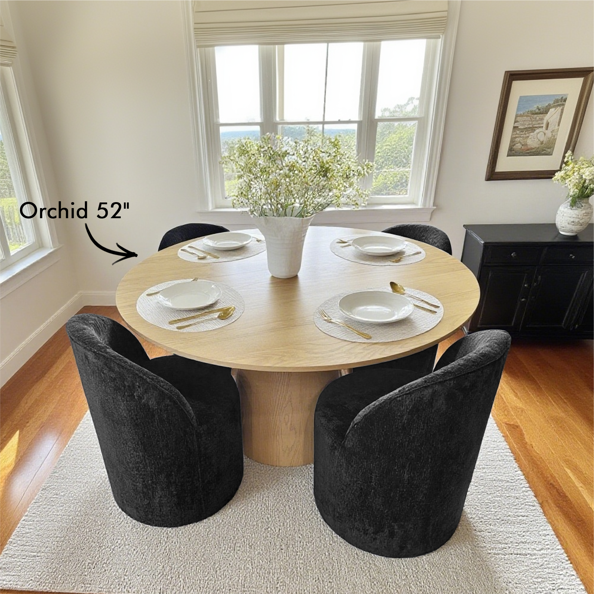 Doris Rolling Upholstered Dining Chair With Castors (Set of 4)