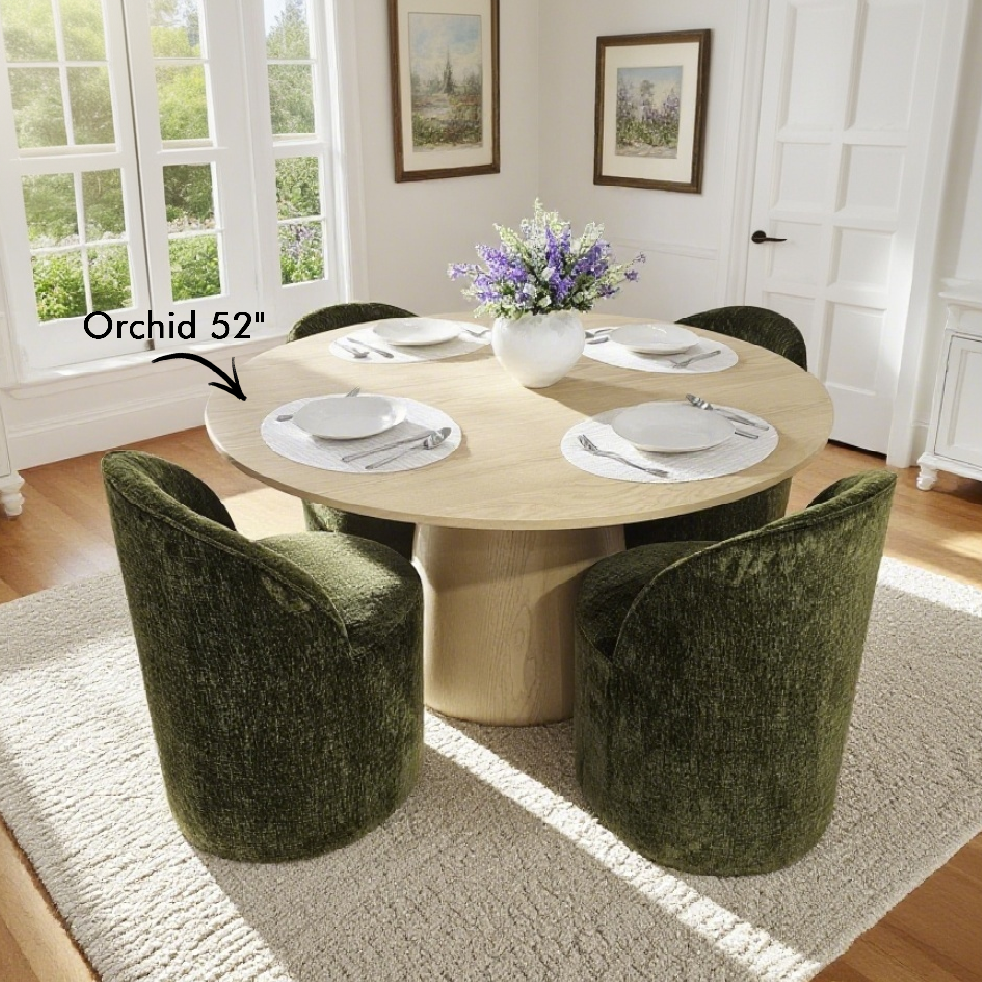 Doris Rolling Upholstered Dining Chair With Castors (Set of 6)