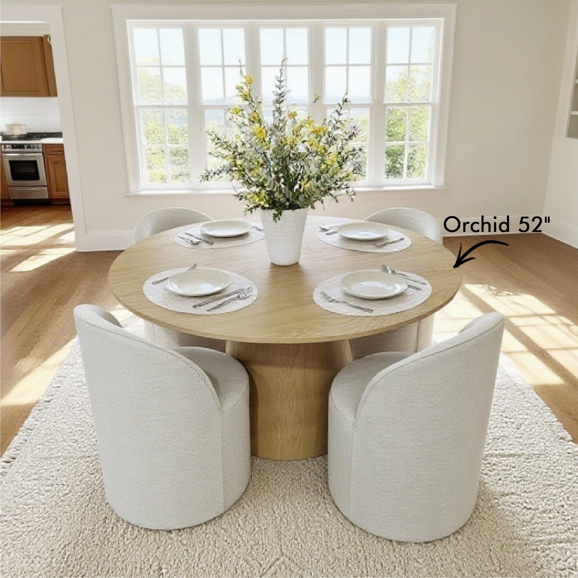 Doris Rolling Upholstered Dining Chair With Castors (1-Piece)