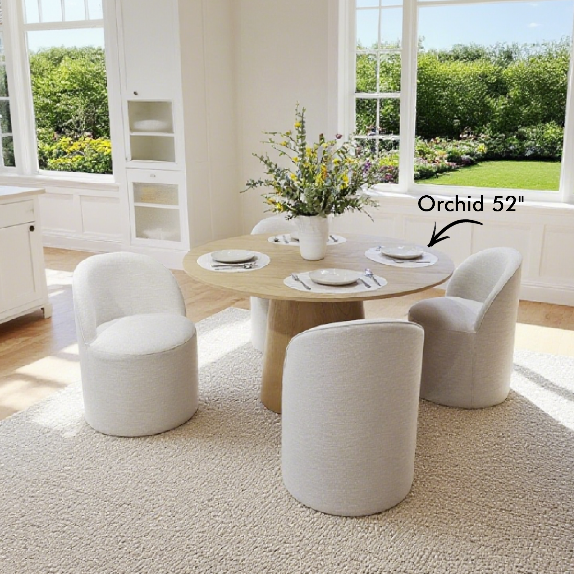 Doris Rolling Upholstered Dining Chair With Castors (Set of 6)