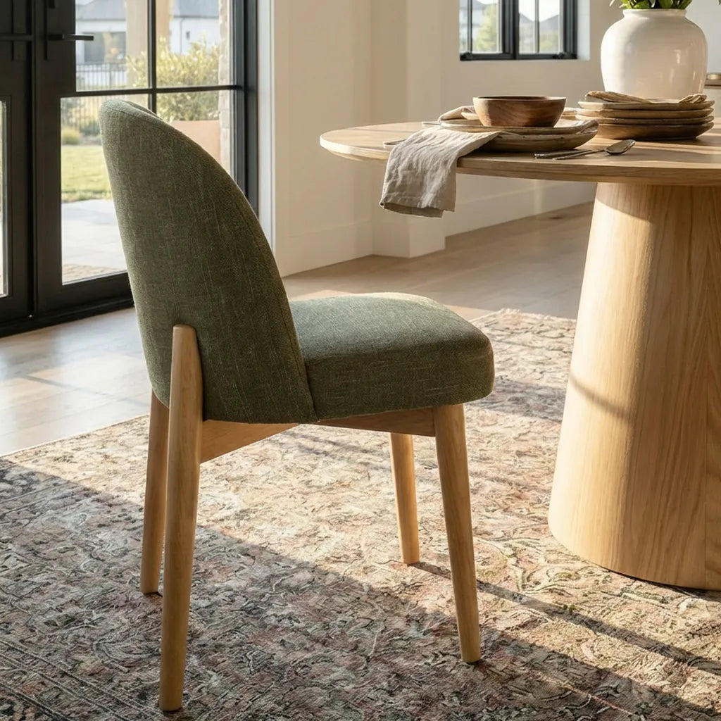 Orchid & Havana 52" Round Solid Oak Dining Table Set for 4 (5-Piece)