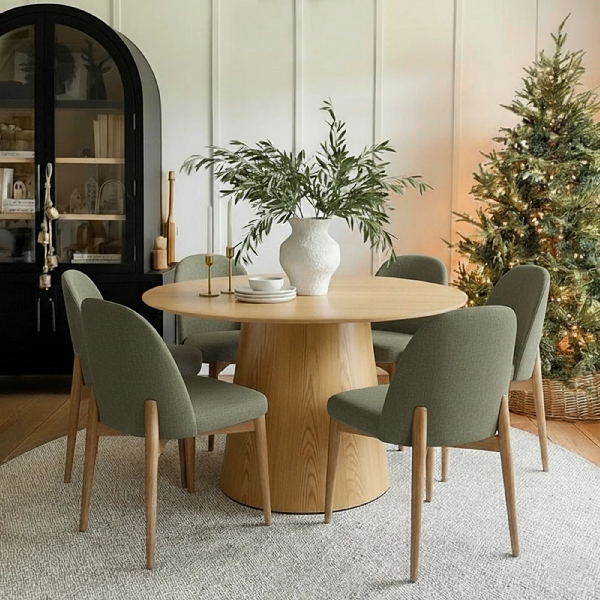 Orchid & Havana 52" Round Natural Dining Table Set for 6 (7-Piece)