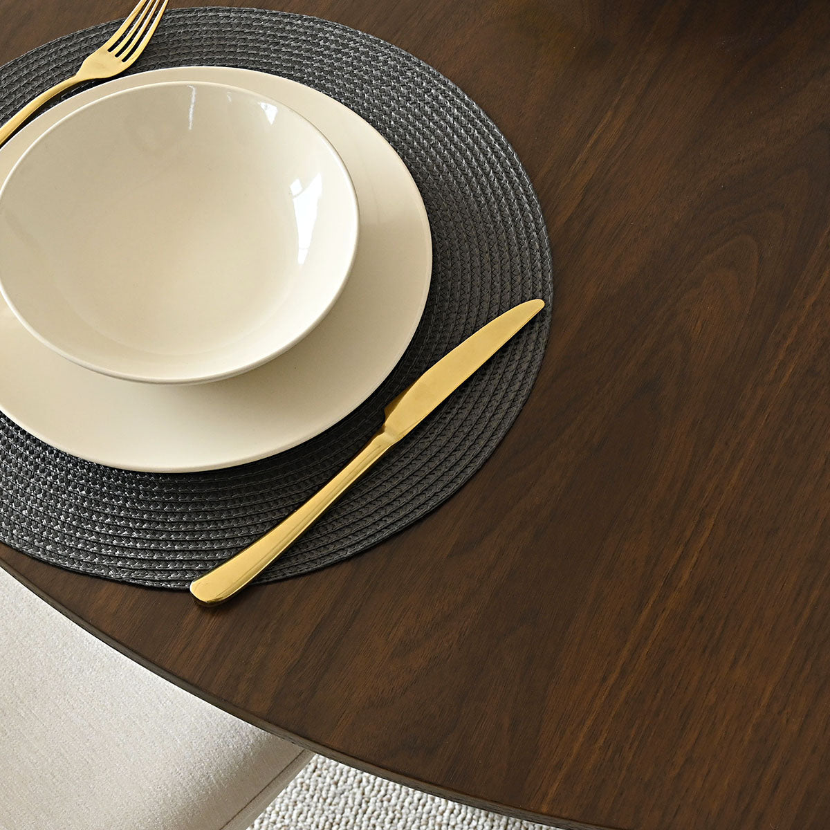 Orchid 52" Solid Oak Wood Round Pedestal Dining Table