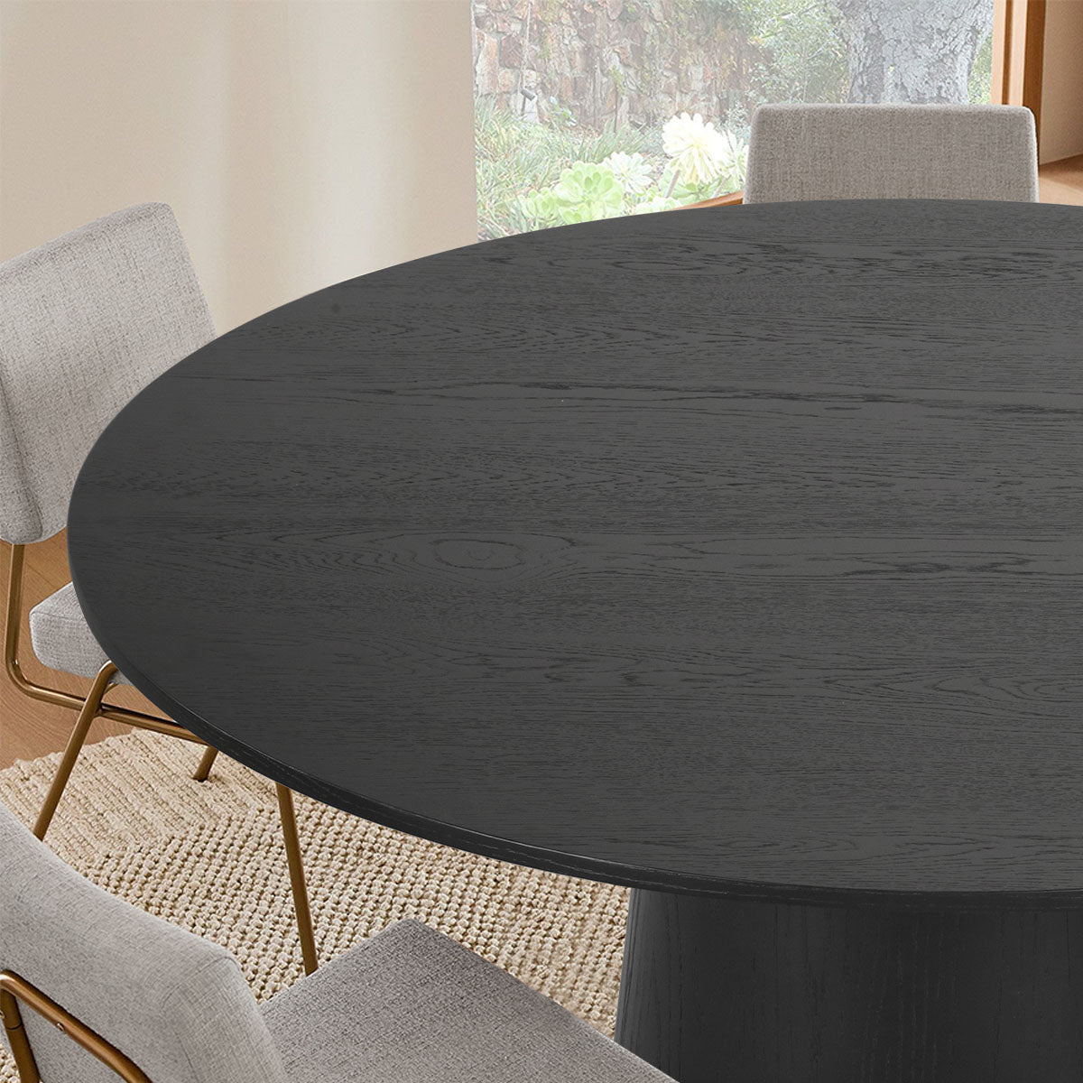 Orchid 60" Oak Round Pedestal Dining Table