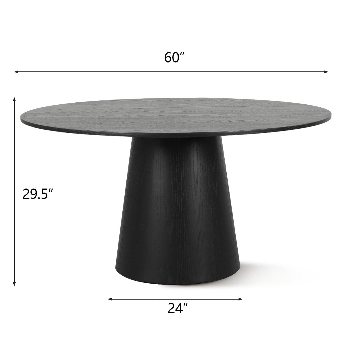 Orchid 60" Oak Round Pedestal Dining Table