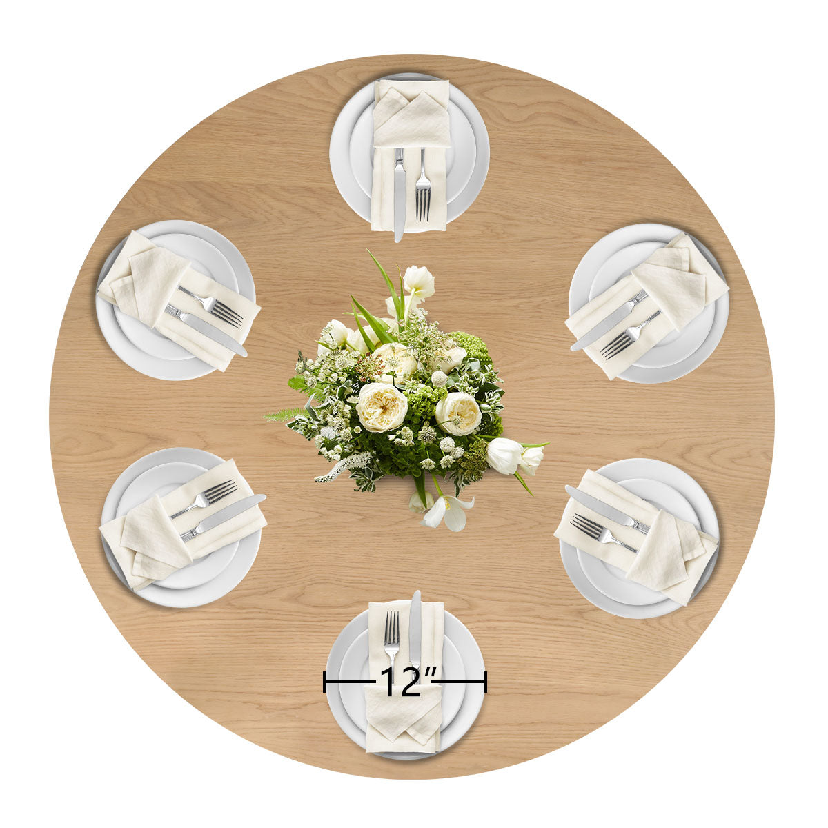 Orchid 60" Oak Round Pedestal Dining Table