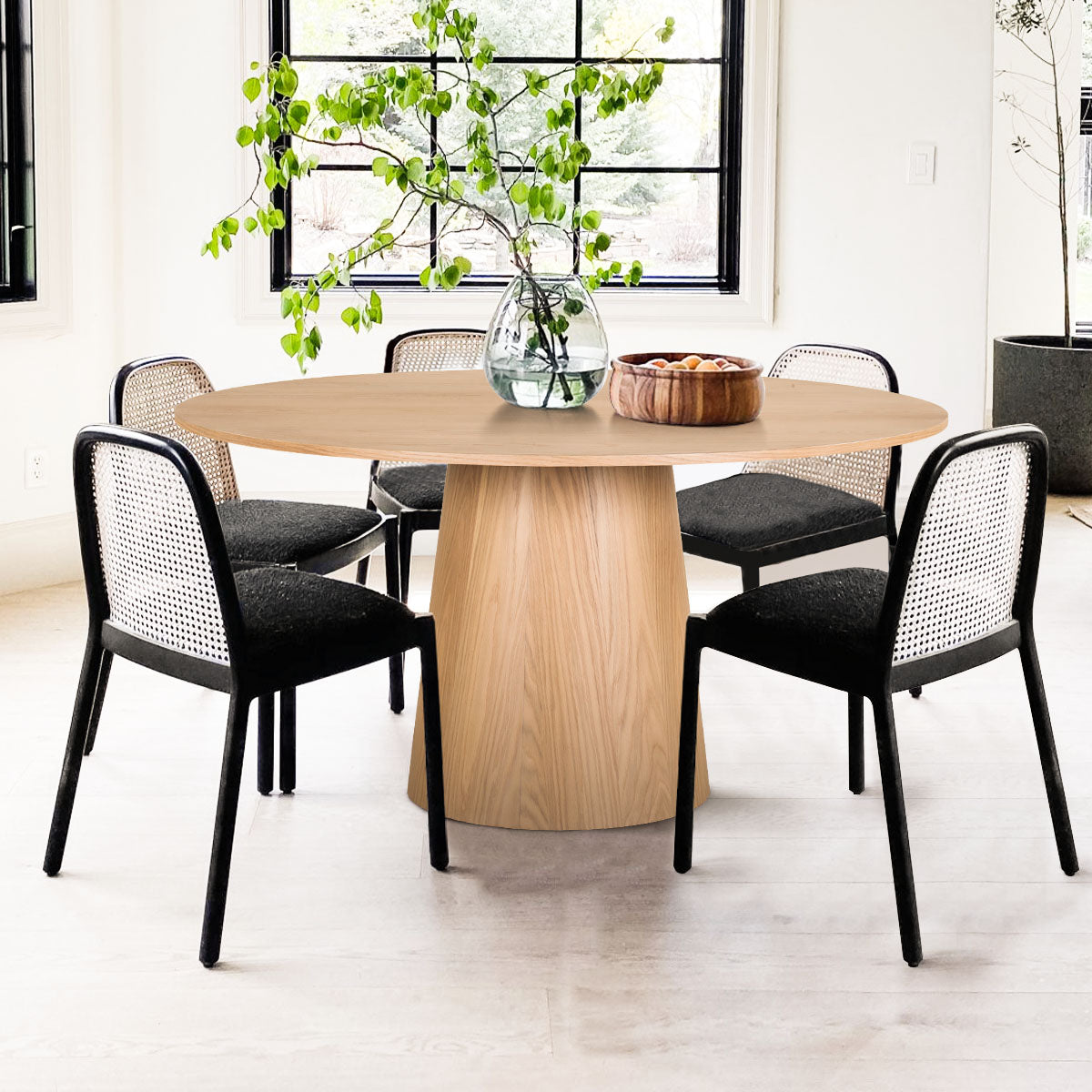 Orchid 60" Oak Round Pedestal Dining Table