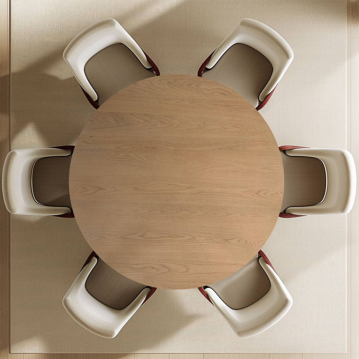 Orchid 60" Oak Round Pedestal Dining Table