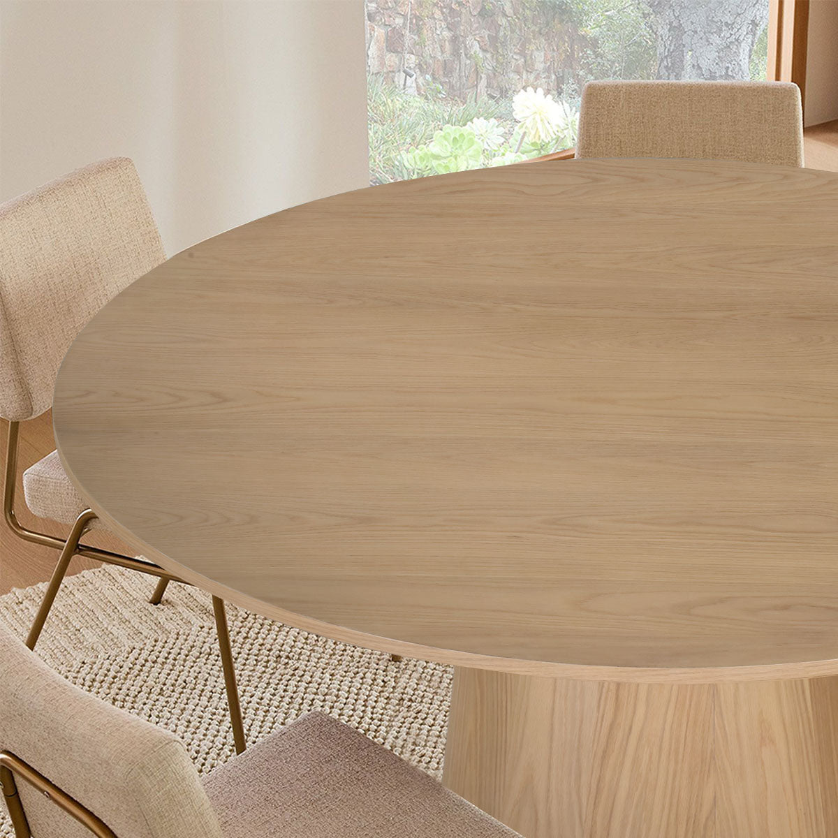 Orchid 60" Oak Round Pedestal Dining Table