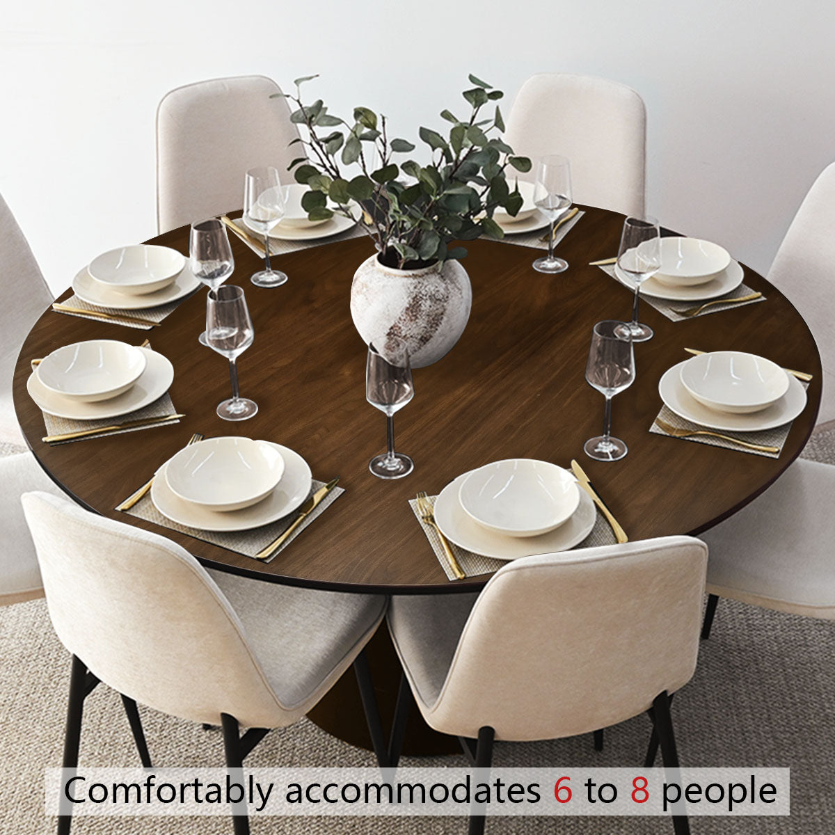 Orchid 60" Oak Round Pedestal Dining Table