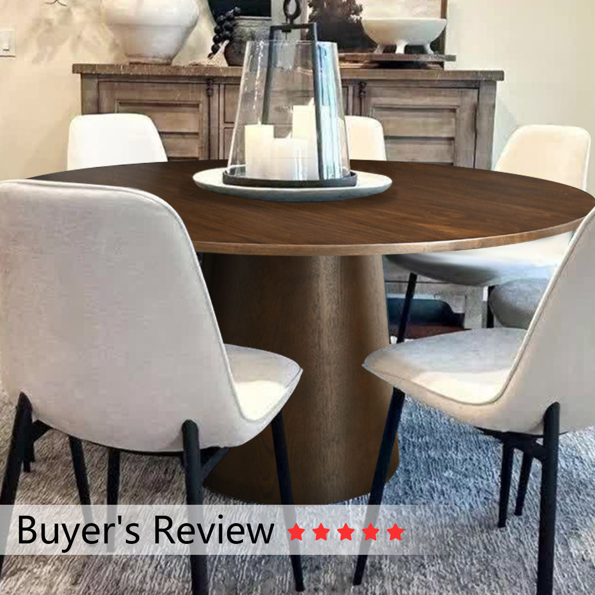 Orchid 60" Oak Round Pedestal Dining Table