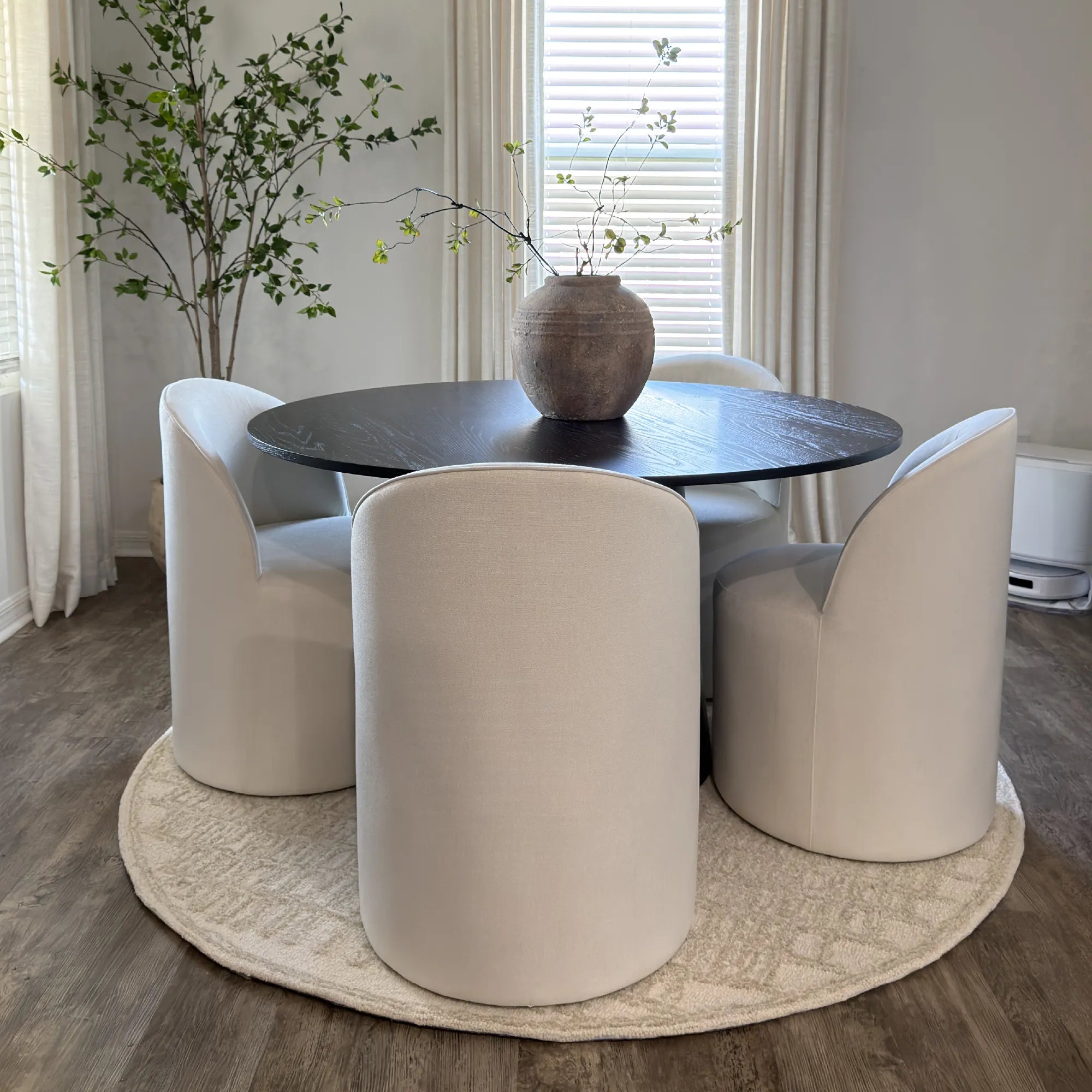 Orchid 52" Solid Oak Wood Round Pedestal Dining Table