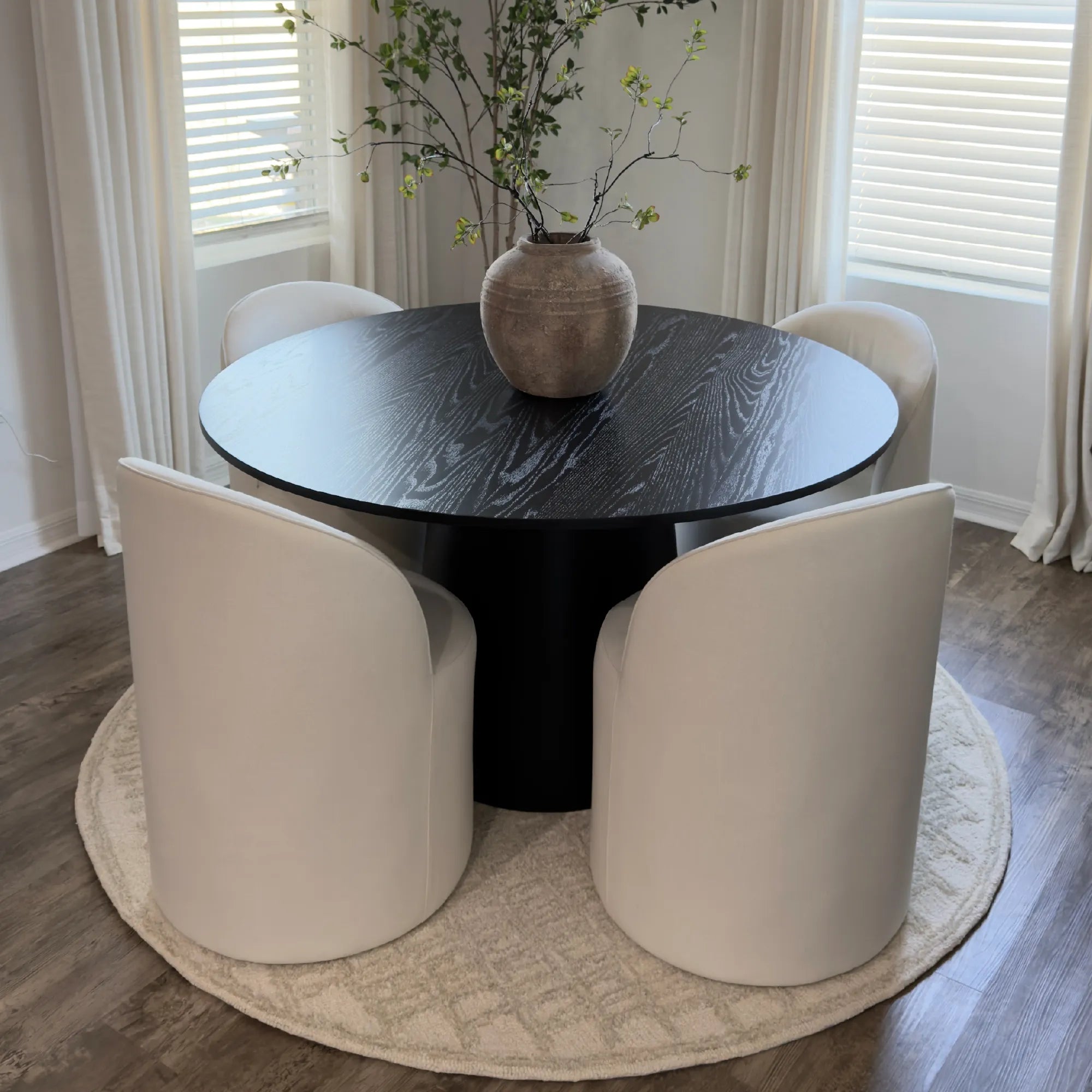 Orchid 52" Solid Oak Wood Round Pedestal Dining Table