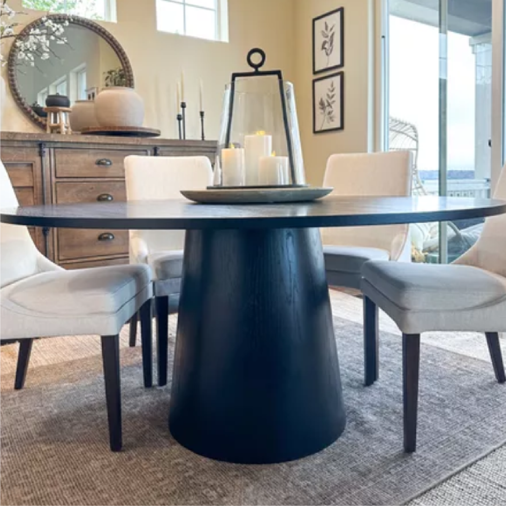 Orchid 60" Oak Round Pedestal Dining Table