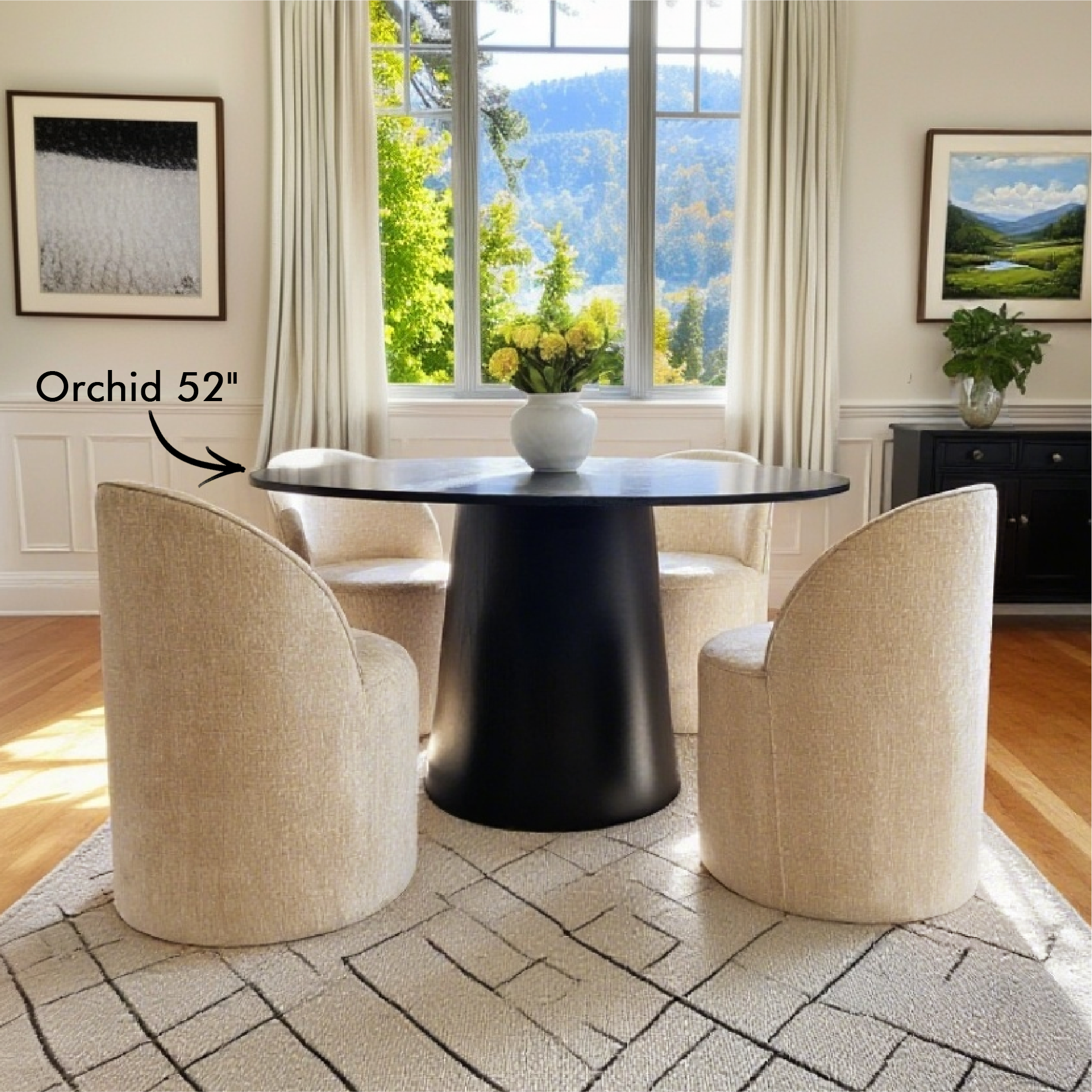 Doris Rolling Upholstered Dining Chair With Castors (Set of 6)