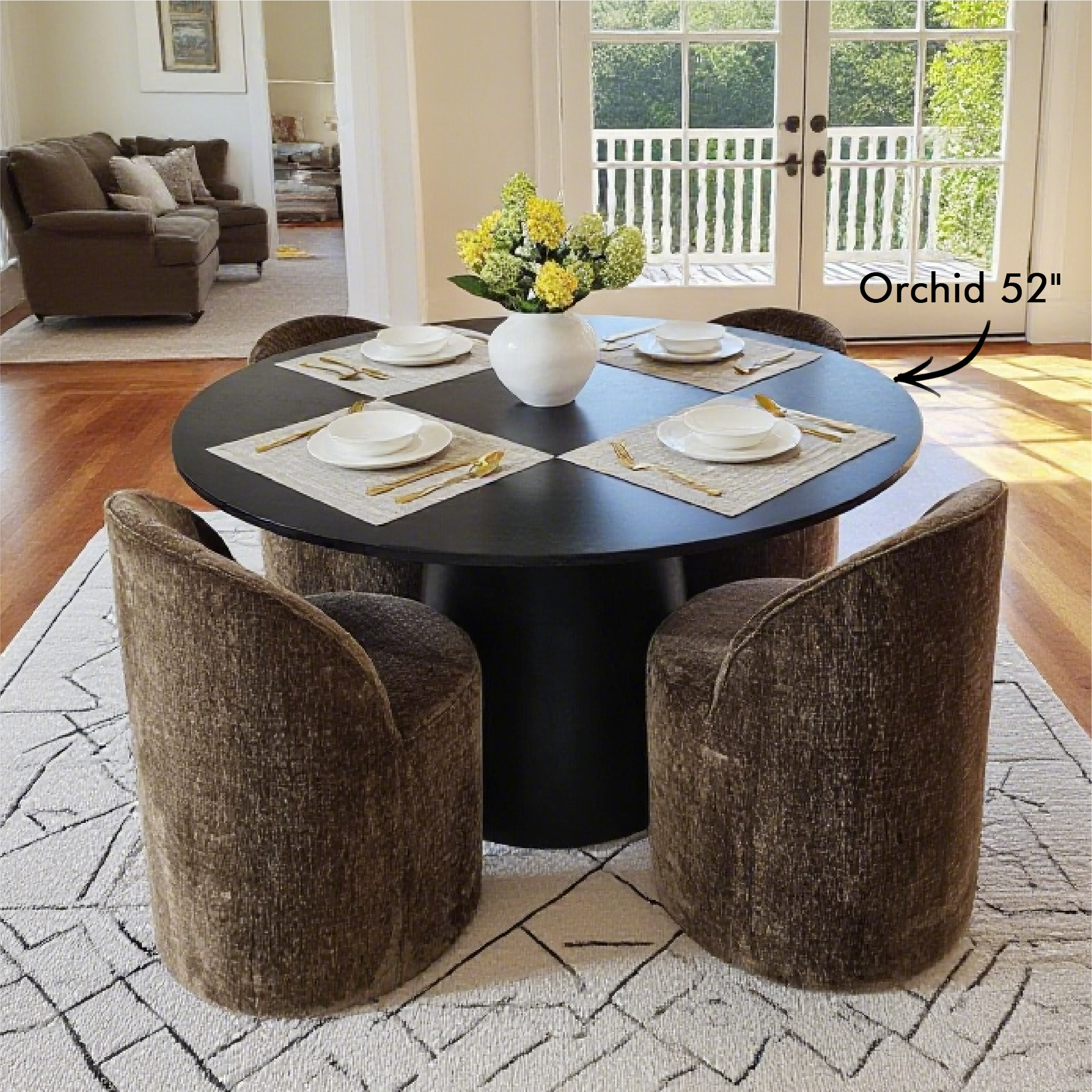 Doris Rolling Upholstered Dining Chair With Castors (1-Piece)