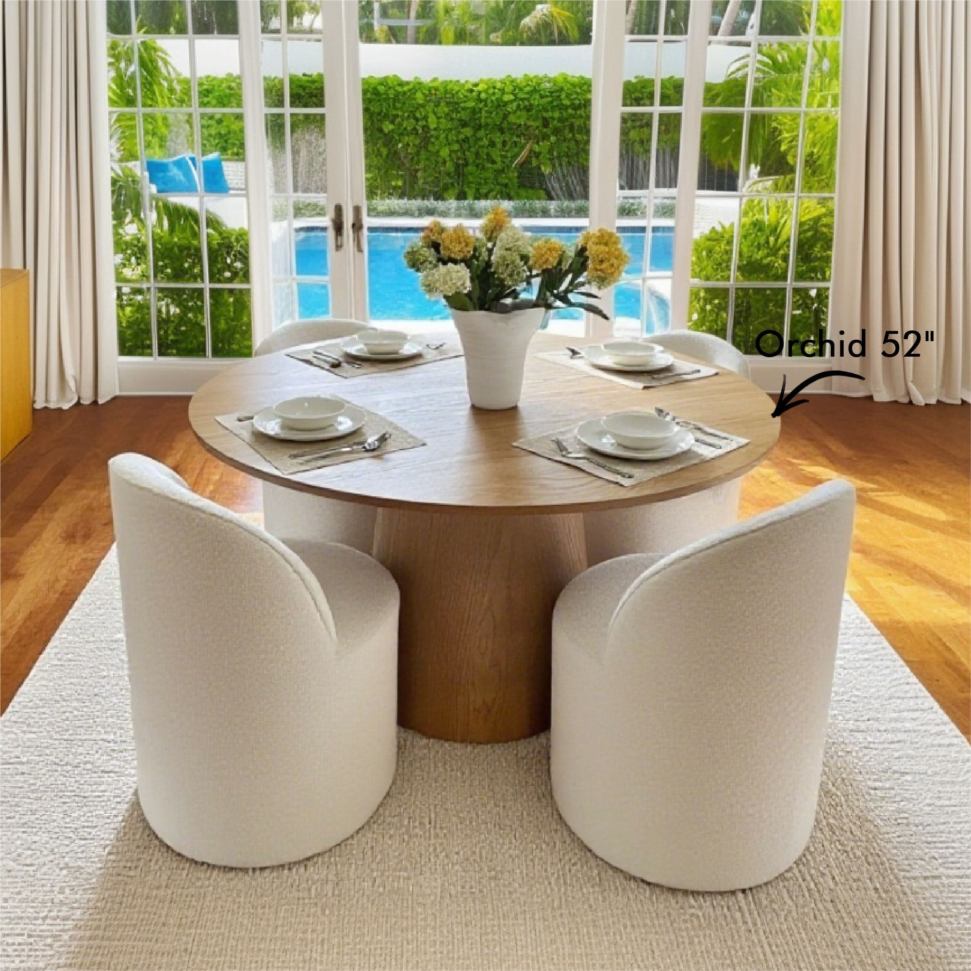 Doris Rolling Upholstered Dining Chair With Castors (Set of 4)