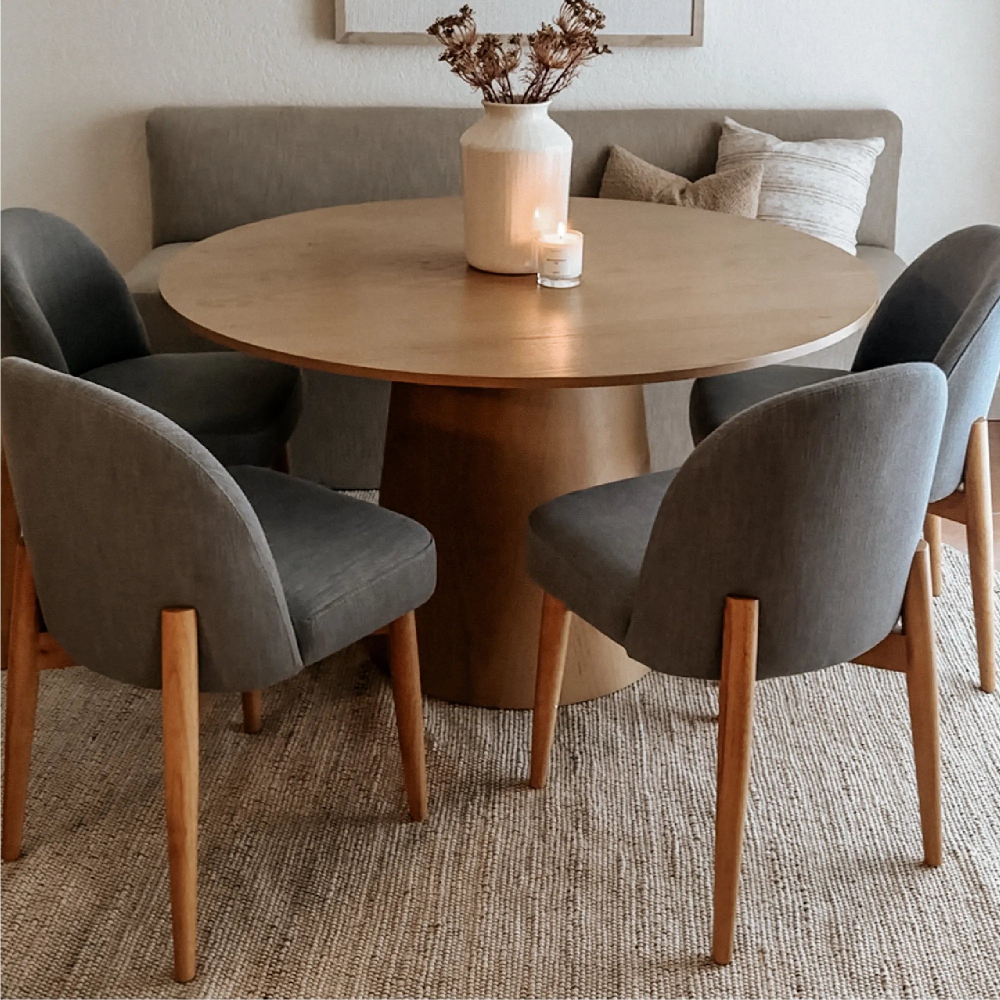 Havana Linen Upholstered Dining Chair with Solid Wood Legs (Set of 2)