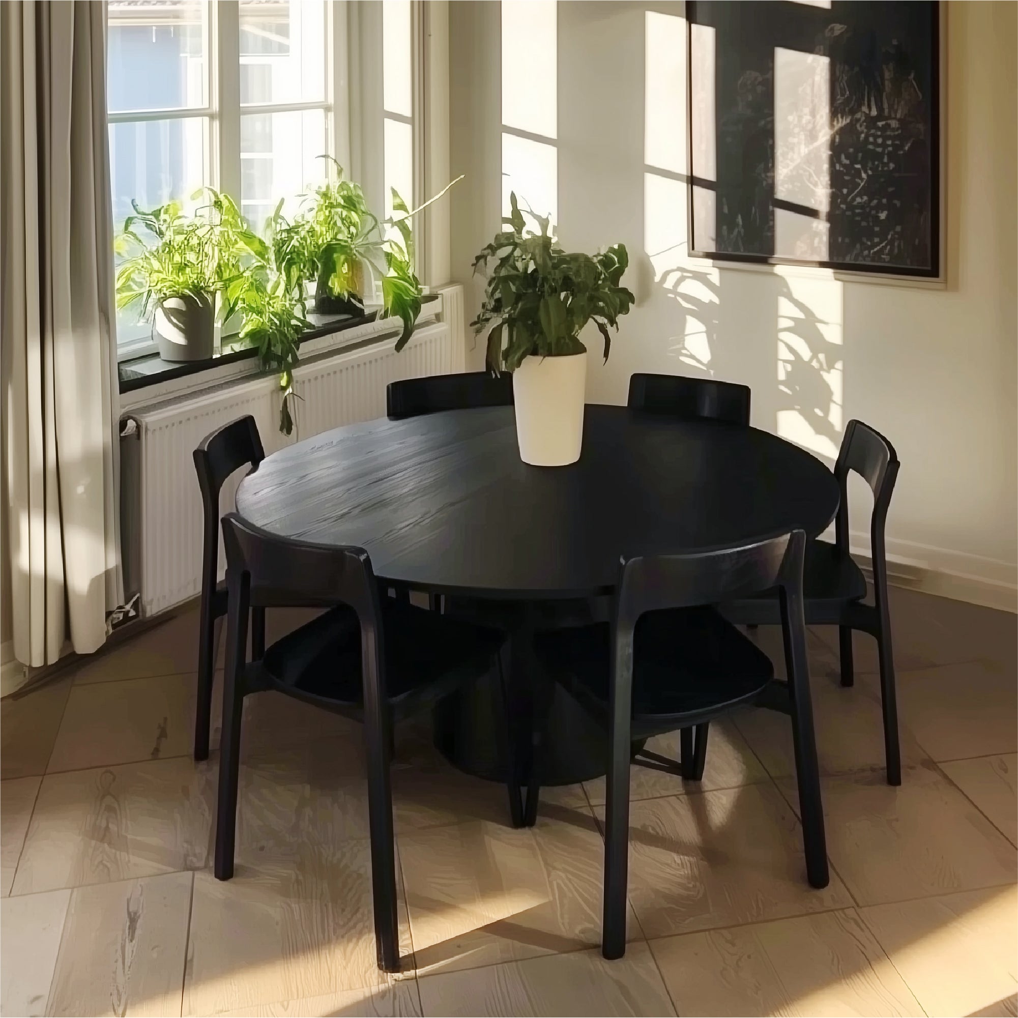 Orchid 60" Oak Round Pedestal Dining Table